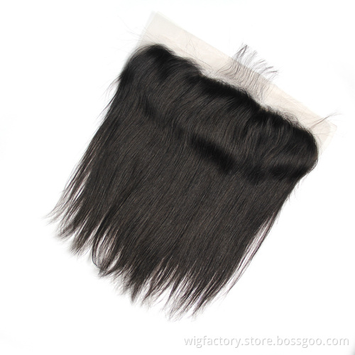 Matched hair bundles natural color 13x4 transparent lace front, pre plucked natural hairline transparent lace frontal